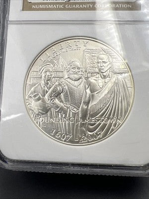 2007 P Jamestown Commemorative Silver Dollar Coin NGC MS70 Gem BU