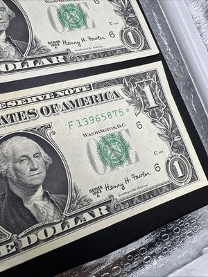 12 Consecutive 1963 A * Star FRN Federal Reserve Notes UNC Bills #886