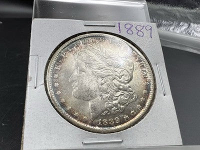 1889 P $1 Morgan Silver Dollar Coin CH BU Unc Neat Toning Toner