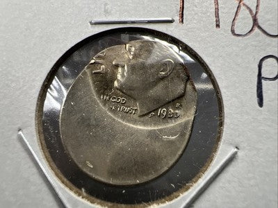 60% Off Center Error Roosevelt Dime Coin UNC 1980 P