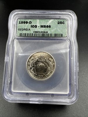 1999 D Georgia State Statehood Quarter Coin MS66 ICG #18