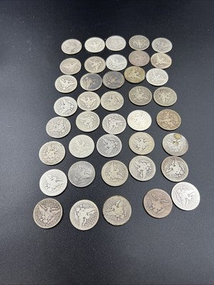 Barber Quarters 90% Silver Coin Quarter Roll $10 Face Value 40 Coins AG/G SKU#3Z