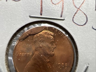 1985 P 1c Lincoln Memorial 1c Penny Coin Major Die Cud Error CH/Gem BU UNC sku#2