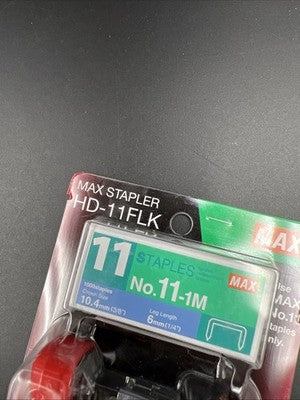 HD-11FLK Max Flat Clinch Stapler for 2x2 Coin Flips Stapler Red Hand Size New