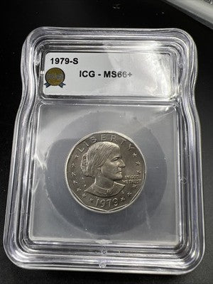 1979 S $1 SBA Susan B Anthony Dollar Coin ICG MS66 + Plus Gem UNC
