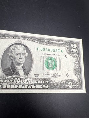 1995 $2 FRN Federal Reserve Note Choice Uncirculated #09343527 Atlanta District