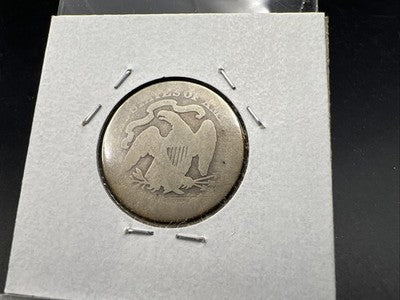 1877 P 25c Liberty Seated Quarter Coin AG About Good Very Circ