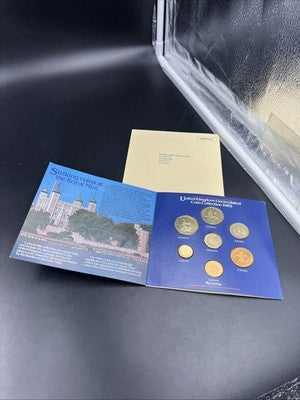 1982 United Kingdom Uncirculated Mint 7 coin Set Used Packaging