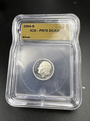 2004 S Silver Proof Rooseveltl Dime Coin PR70 ICG
