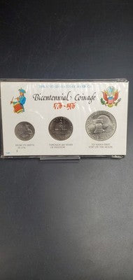 3 Coin $1 50c 25c 1776 - 1976 United States of America Bicentennial Coinage Set