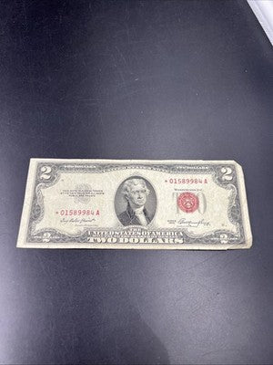 1953 * $2 Star USN United States Notes Fine Circ #984