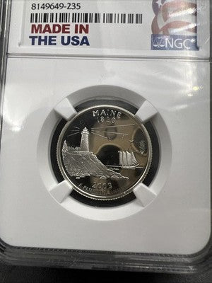 2003 S Maine State Statehood Silver Quarter Coin NGC PF69 UCAM #235