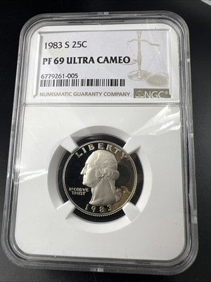 1983 S 25c Washington Proof Copper Nickel Clad Quarter Coin NGC PF69 UCAM #005