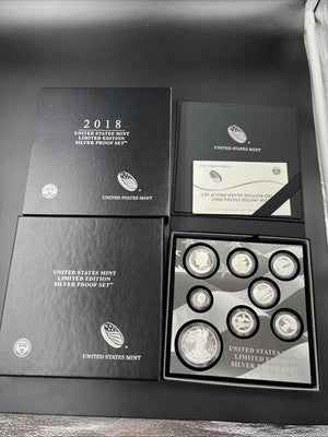 2018 Limited Edition US Silver Proof Set Complete w/ Box COA sku#A