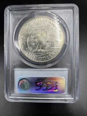 PCGS Certified Gem BU 1971 S $1 Ike Eisenhower 40% Silver Dollar Coin MS65 Toned