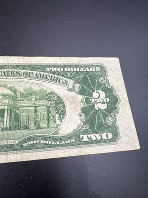 1928 D $2 USN United States Red Seal Note VG Very Good Circ Neat Serial #76