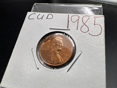 1985 P 1c Lincoln Memorial 1c Penny Coin Major Die Cud Error CH/Gem BU UNC sku#1