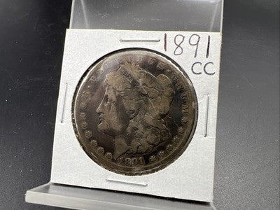 1891 CC Morgan Silver Dollar Coin VG Very Good Circulated