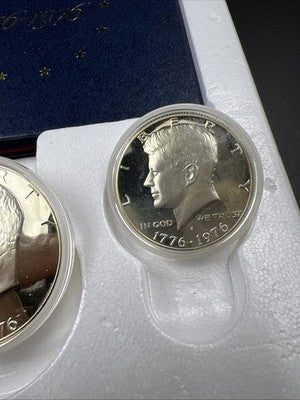 1776 - 1976 S US Mint Silver Proof Bicentennial 3 Coin Set BU 40% Silver SK#a