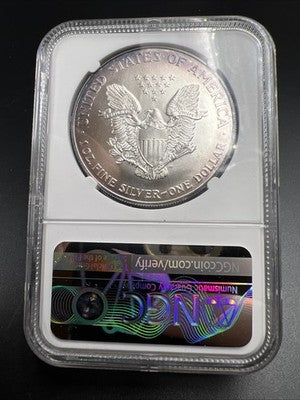 1994 1 Oz ASE American Silver Eagle MS69 NGC Red Book Holder #034