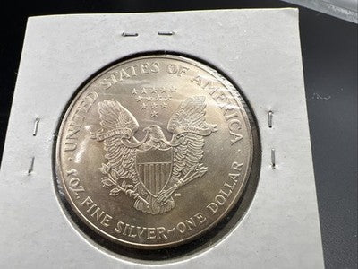 1995 1 Oz ASE American Silver Eagle Coin BU UNC Neat Toning Toner