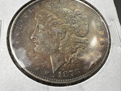 1878 P Reverse 1879 $1 Morgan Silver Dollar Coin VF Very Fine Neat Toning OBV