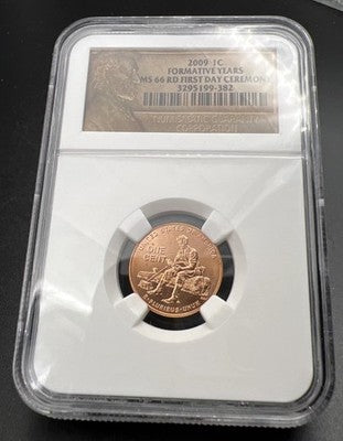 2009 1c Lincoln Formative Years Commemorative Cent Coin MS66 NGC #382