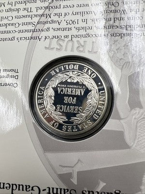 National Community Service 1996 W Silver Dollar Proof & Stamp Set