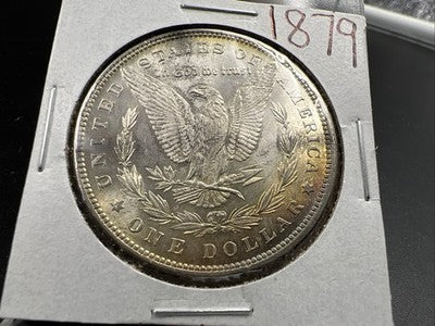 1879 P $1 Morgan Silver Dollar Coin CH BU Unc Neat Toning Reverse