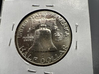 1963 D Franklin Half Dollar Silver Coin Choice BU UNC Neat Toning Obverse