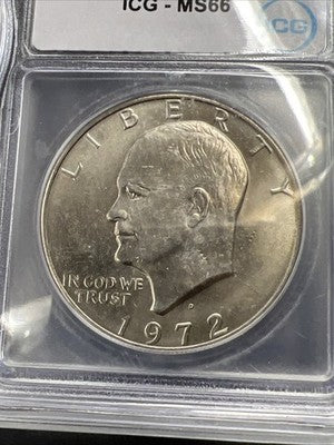 1972 D $1 Ike Eisenhower Clad Copper Nickel Dollar Coin ICG MS66 #607