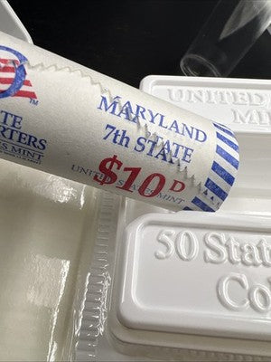 US Mint Certified 2000 D Maryland State Statehood Quarter Roll BU UNC