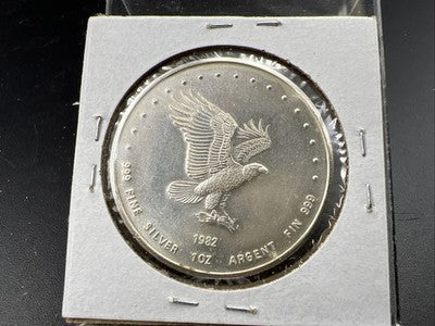 1982 Monex 1 Oz Silver Eagle .999 Art Vintage Round CH BU UNC