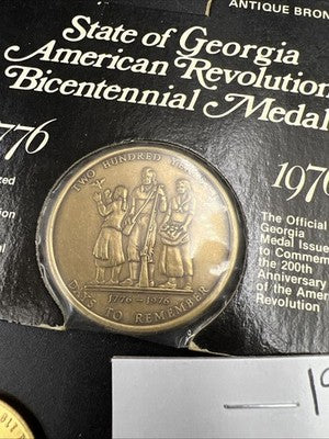 Bicentennial Collector's set 1976 Rolled Cent 1c Georgia Medal & 1959 GE Medal