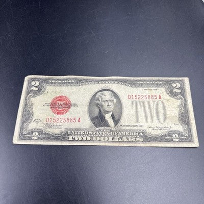1928 D $2 USN United States Note Red Seal VG Very Good Circ #885