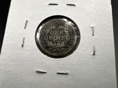 1857 10c Seated Liberty Silver Dime AG About Good Details Damaged
