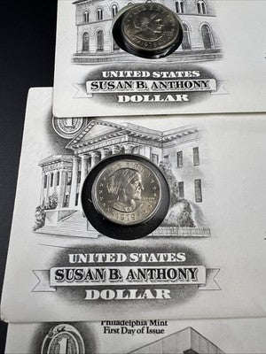 3 Coin FDOI Set 1979 P D S SBA Susan B Anthony BU UNC Dollar Coins