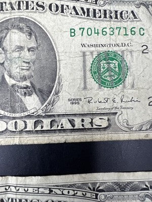 $5 Bill collector's Lot 9 US Bills - Very Circ 7 1963 USN 1 1995 FRN 1 1934 $5