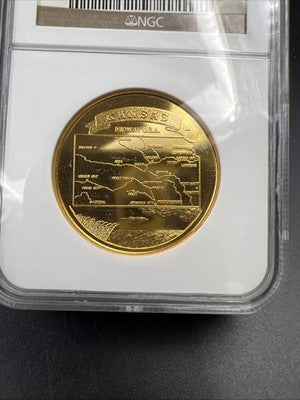 1961 Kansas Centennial Brass Medal MS65 PL Proof Like NGC Certified