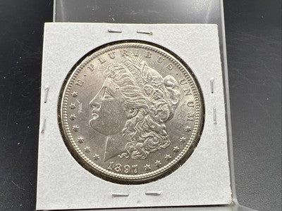 1897 P $1 Morgan Silver Dollar VAM 6A Pitted Reverse & Obverse Struck Thru Error