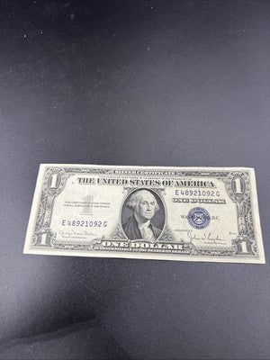 1935 D $1 One Dollar Blue Seal Silver Certificate VF Very Fine Circ #092
