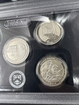 Lot of 2 Panels 2017 S Enhanced UNC ATB American The Beautiful Quarters 10 Coins