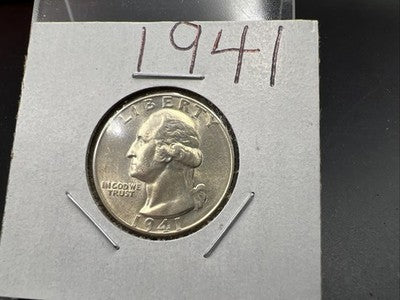 1941 P 25c Washington Silver Quarter CH AU SKU#A