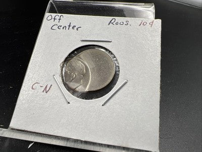 40% Off Center Roosevelt Copper Nickel Dime Coin Major Error BU UNC