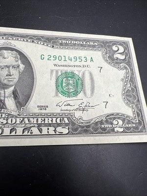 1976 $2 FRN Postal Federal Reserve Note Independence Iowa CH UNC Bicentennial