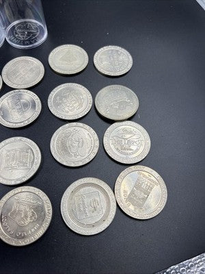 Lot of 20 $1 Casino Dollar Gaming Tokens Metal Circulated Conditions SKU#7546