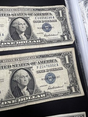 Lot of 10 1957 / 1935 $1 One Dollar Silver Certificate Blue Seal Notes VG #404