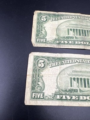 Five Dollar Bill Collector's Lot 1934 1953 $5 US Silver Certificates Very Circ