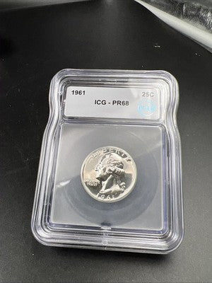 1961 P Washington Silver Quarter Coin ICG PR68 #05