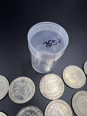 Lot of 20 $1 Casino Dollar Gaming Tokens Metal Circulated Conditions SKU#7550
